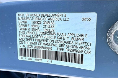 2022 Honda Civic Sport