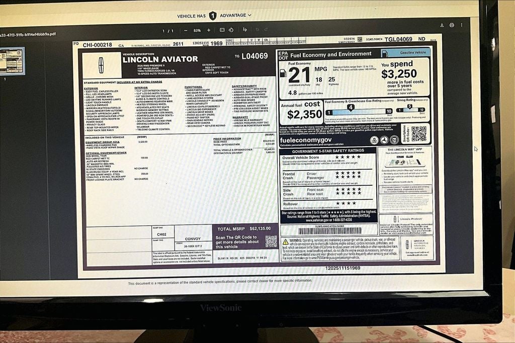 2026 Lincoln Aviator Premiere