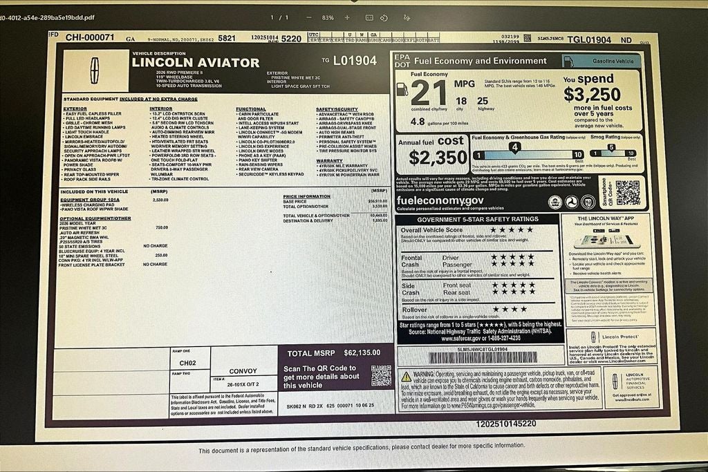 2026 Lincoln Aviator Premiere