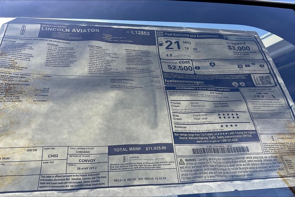 2025 Lincoln Aviator Reserve