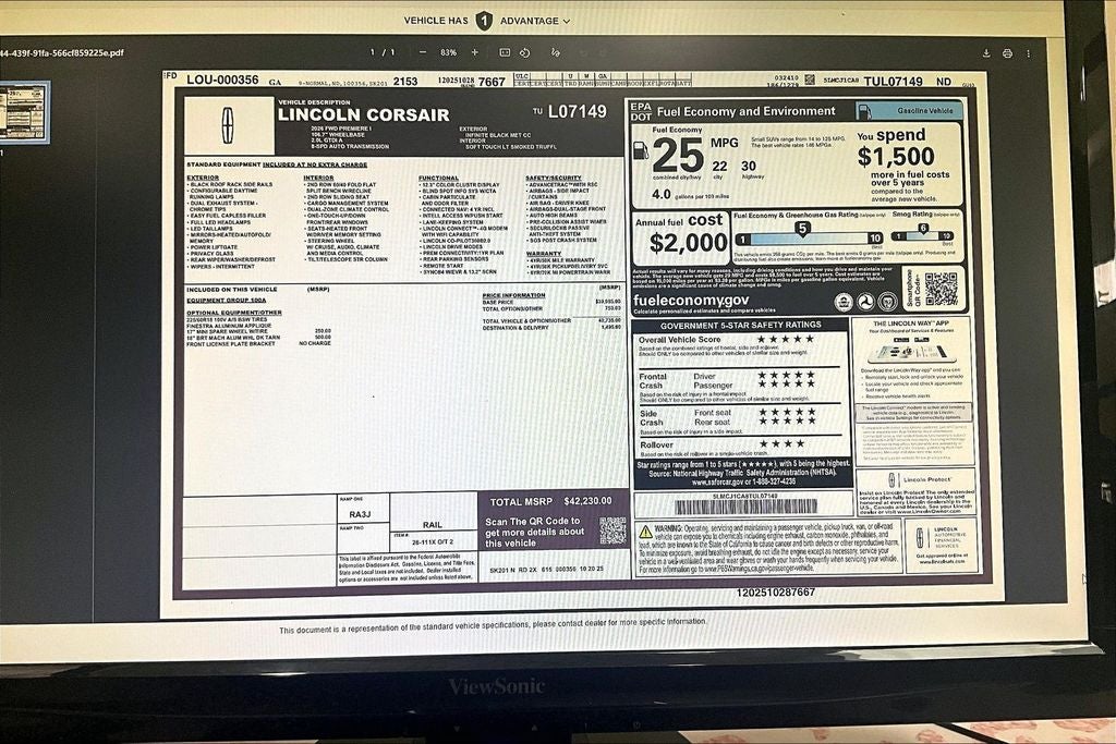 2026 Lincoln Corsair Premiere