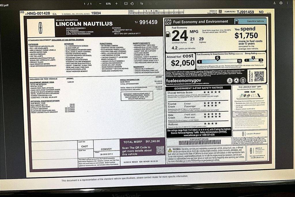 2026 Lincoln Nautilus Premiere