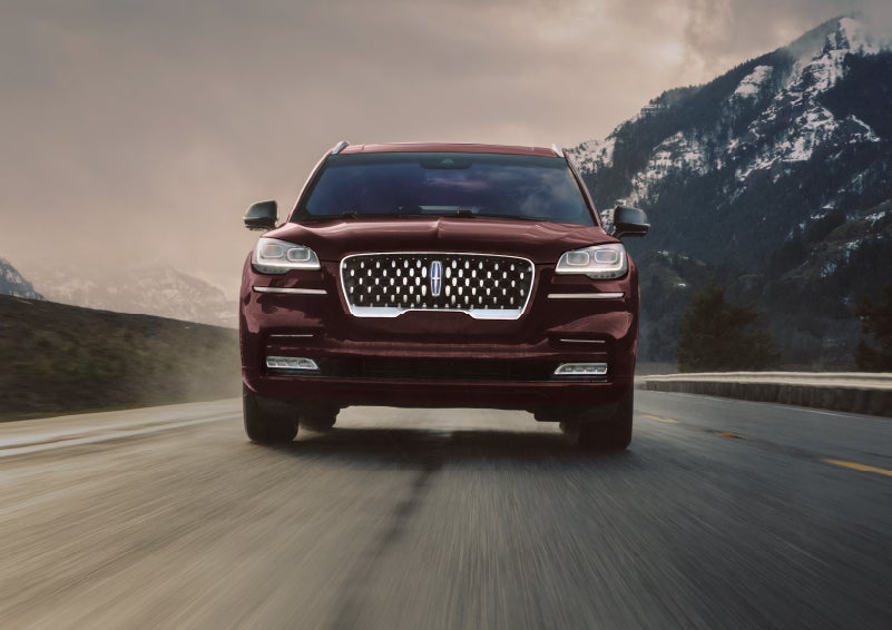 A 2024 Lincoln Aviator® SUV is shown in the Diamond Red exterior color. | Allan Vigil Lincoln, Inc. in Morrow GA