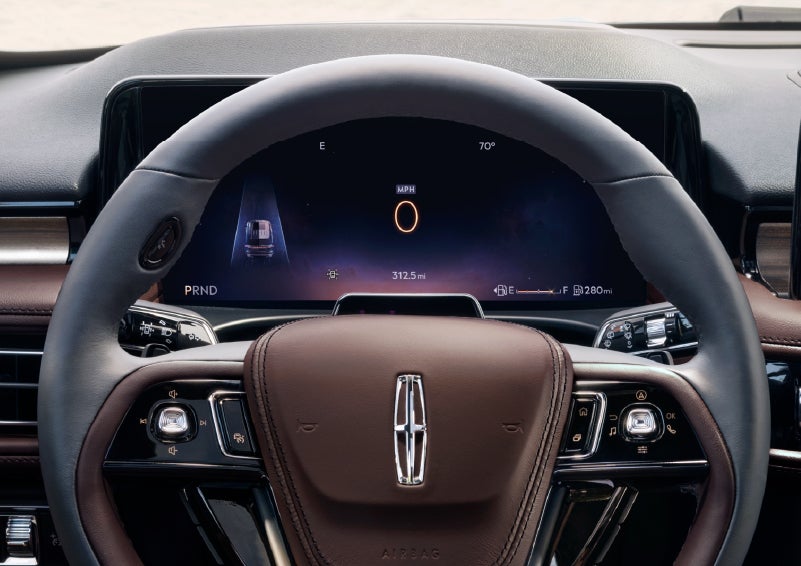The driver’s information cluster display behind the steering wheel is shown. | Allan Vigil Lincoln, Inc. in Morrow GA