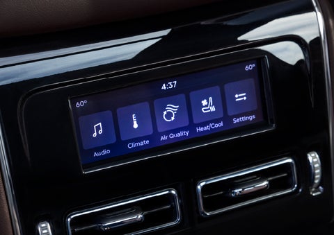 Driver controls like music, temperature, air quality, settings, and heat/cool seats are shown. | Allan Vigil Lincoln, Inc. in Morrow GA