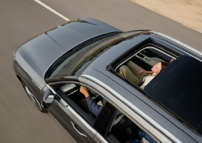 The available panoramic Vista Roof® of a 2027 Lincoln Aviator® SUV is open. | Allan Vigil Lincoln, Inc. in Morrow GA