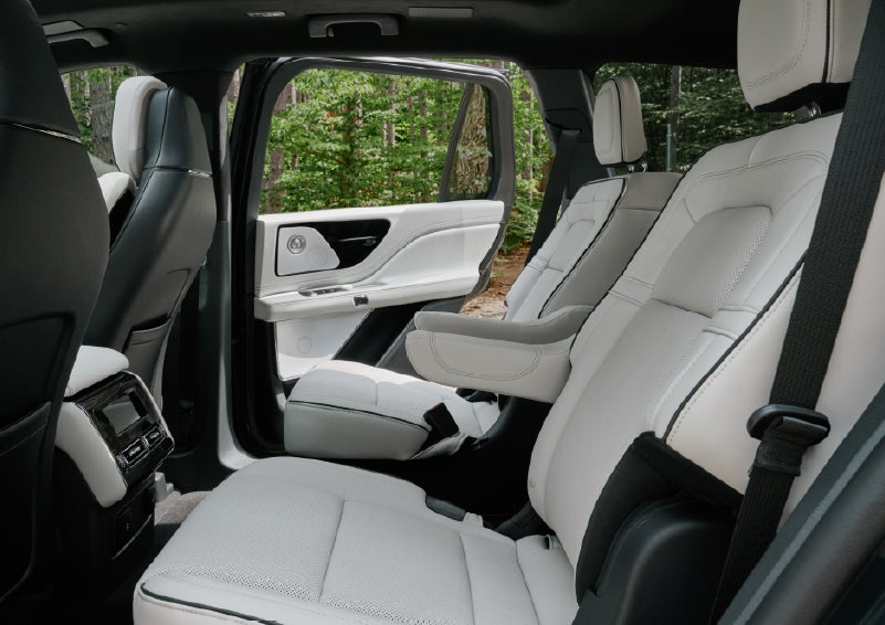 A side view of the second row with captain’s chairs in a 2027 Lincoln Aviator® Black Label™ SUV. | Allan Vigil Lincoln, Inc. in Morrow GA