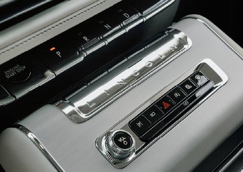 The piano key gear selector of a 2027 Lincoln Aviator® Back Label™ SUV. | Allan Vigil Lincoln, Inc. in Morrow GA